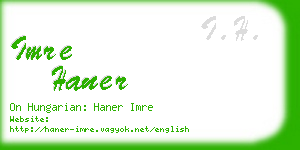 imre haner business card